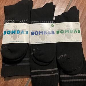 Bombas Men’s Black Calf Length Socks Size XL 3 Pair Bundle NEW